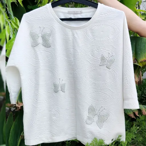 Pearl butterfly women Tshirt